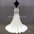New designs sleeveless seductive maxi luxury v neck mermaid wedding dress